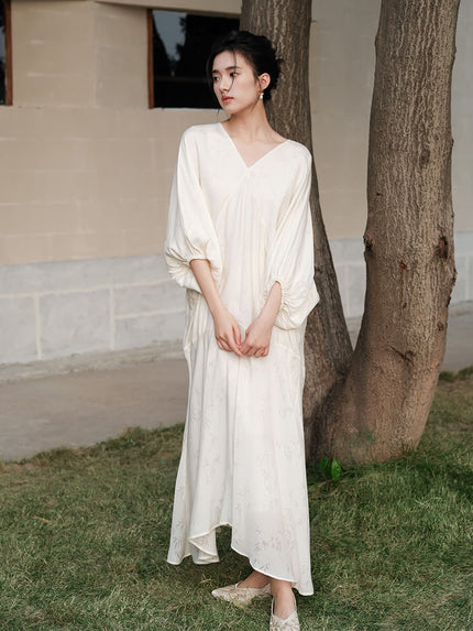 Lantern_Sleeve_Irregular_Hem_Loose_Casual_Printed_Dress_2