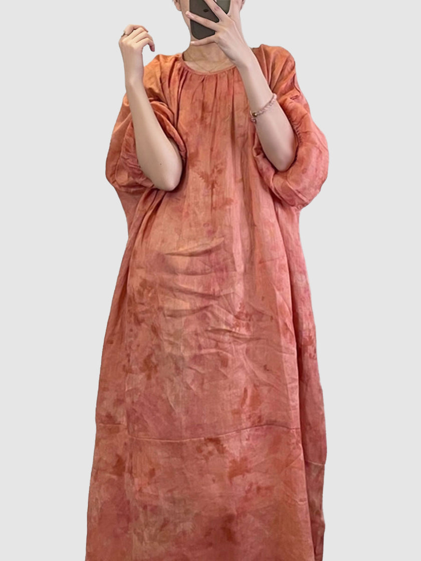 Lantern Sleeve Printed Maxi Dress_10