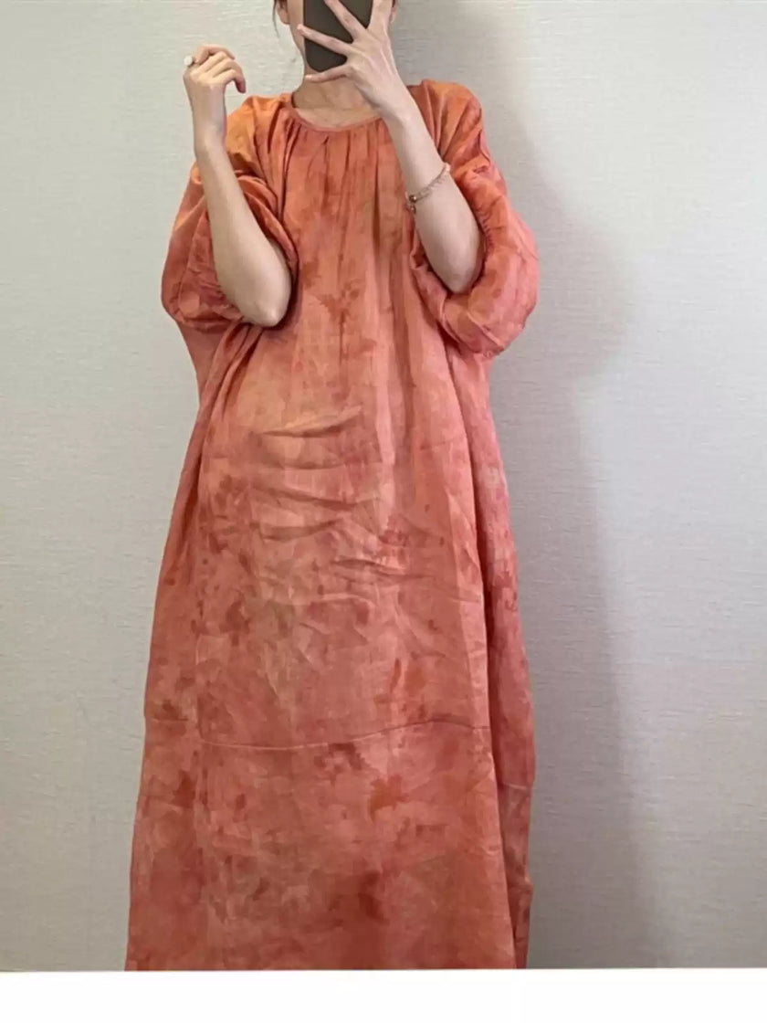 Lantern Sleeve Printed Maxi Dress_1