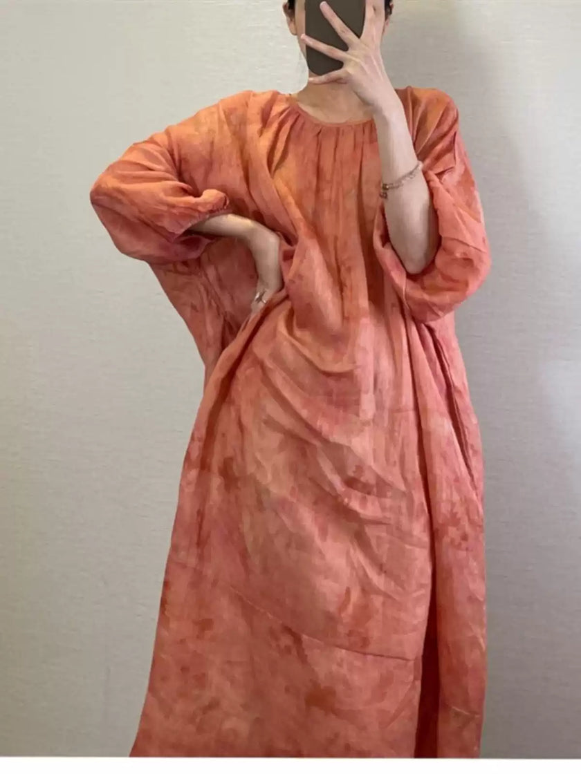 Lantern Sleeve Printed Maxi Dress_2