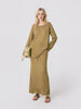 Long Sleeve Knitted T-shirt and Drawstring Elastic Waist Skirt Set_21