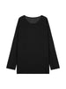 Long Sleeve Knitted T-shirt and Drawstring Elastic Waist Skirt Set_8