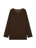 Long Sleeve Knitted T-shirt and Drawstring Elastic Waist Skirt Set_9