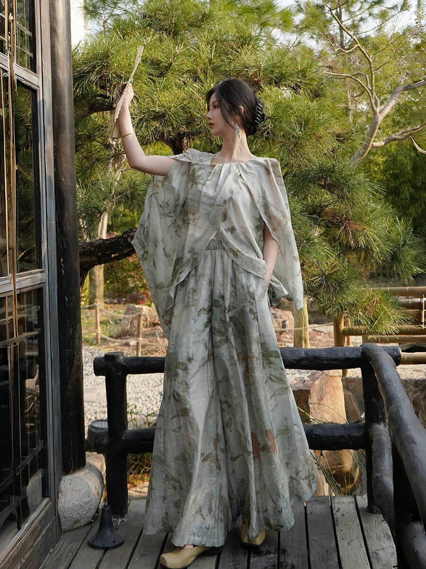 Pleated_Asymmetric_Printed_Top_and_Wide-leg_Pants_Set_2