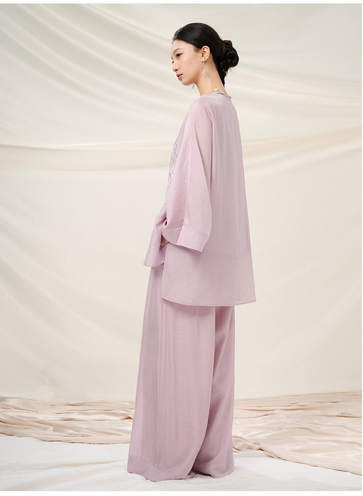 Round-Neck_Cardigan_Embroidered_Top_And_Wide-Leg_Pants_Set_5