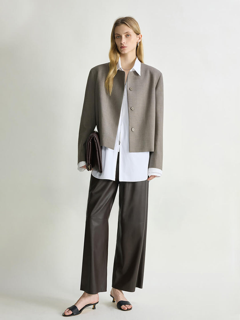 Round_Neck_Contrast_Color_Cuff_Short_Wool_Blazer_1