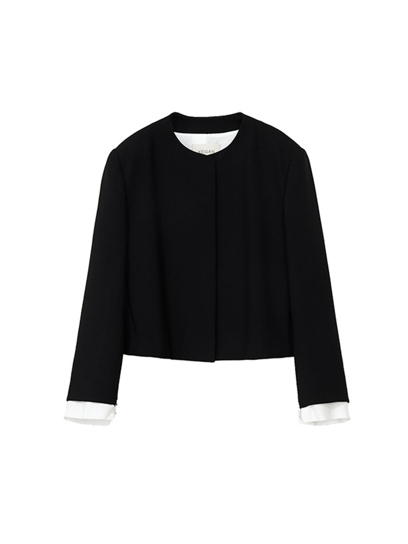 Round_Neck_Contrast_Color_Cuff_Short_Wool_Blazer_4