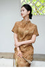 Round Neck Micro-pleated Print Drawstring Waist Dress 6