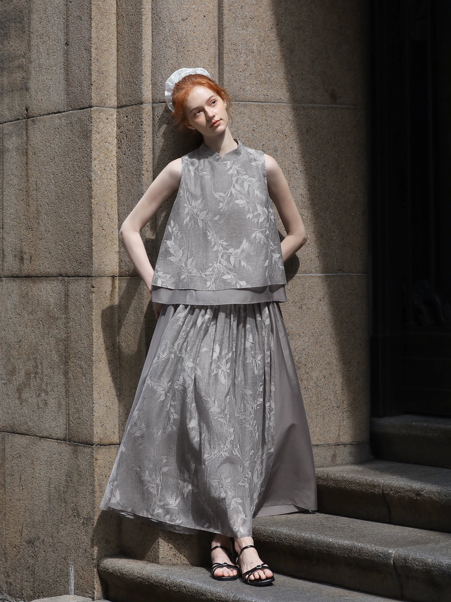 Round_Neck_Printed_Double-Layer_Shirt_and_Skirt_Set_4