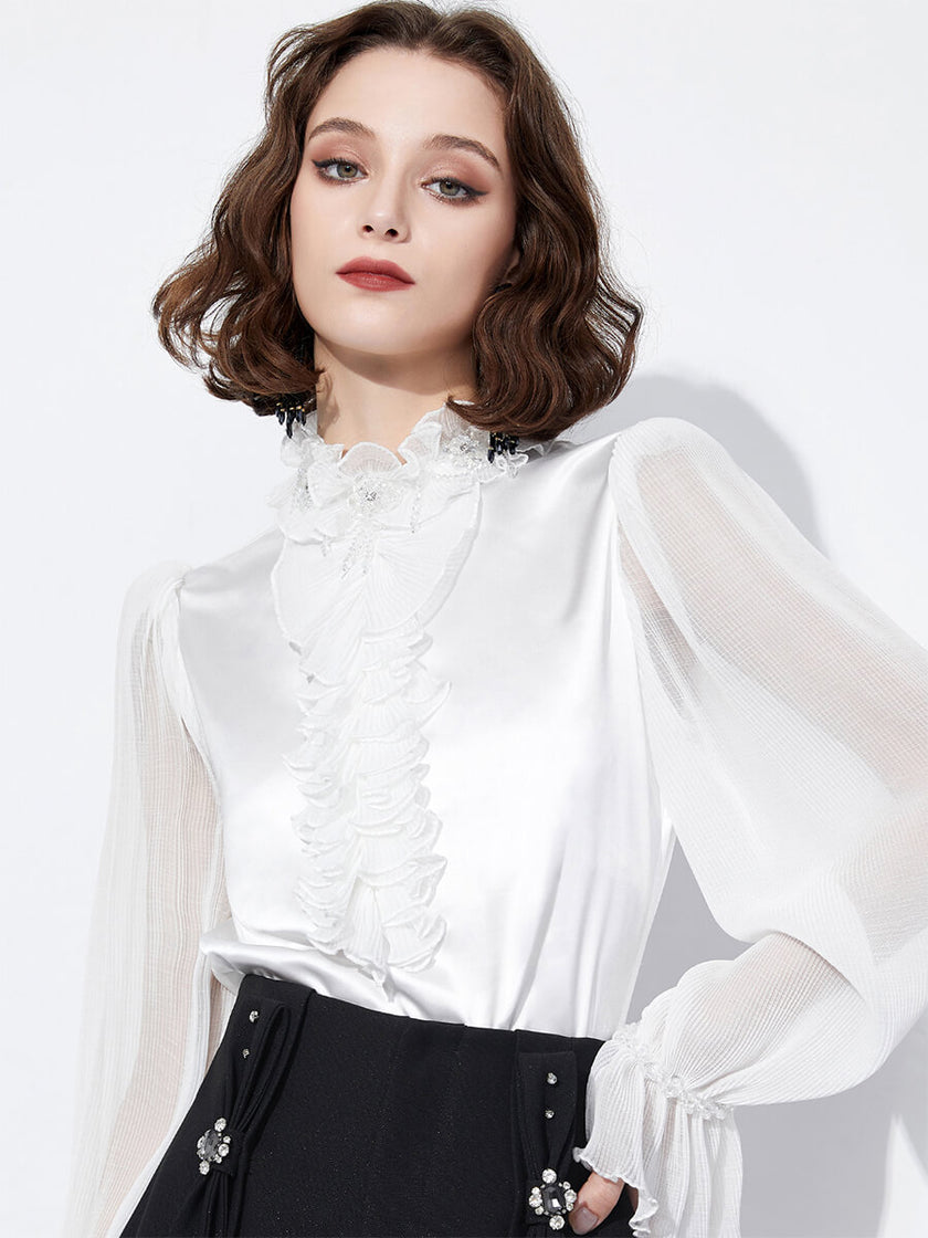 Ruffled_Round_Neck_Lantern_Sleeve_Beaded_Shirt_3