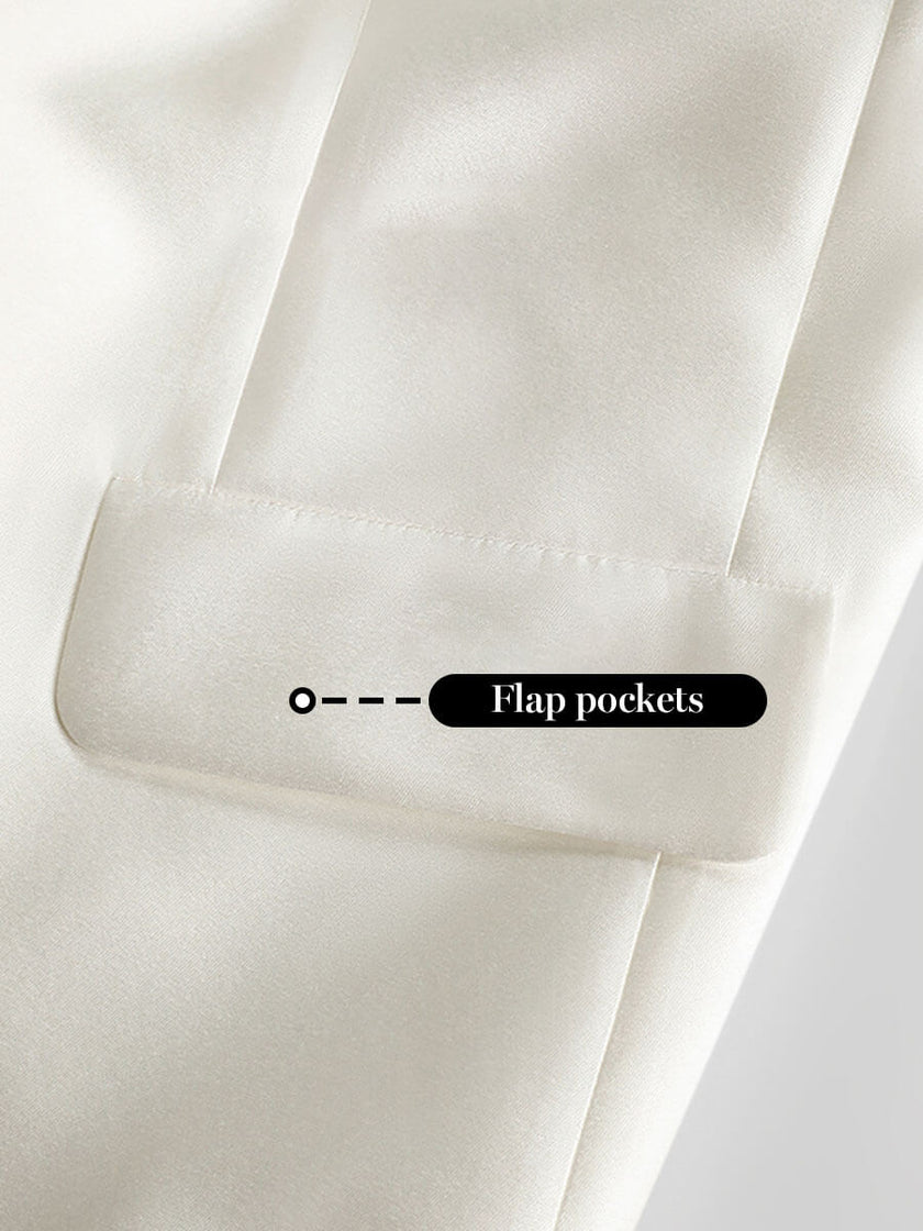 Satin Mesh Spliced Fake Two-piece Blazer