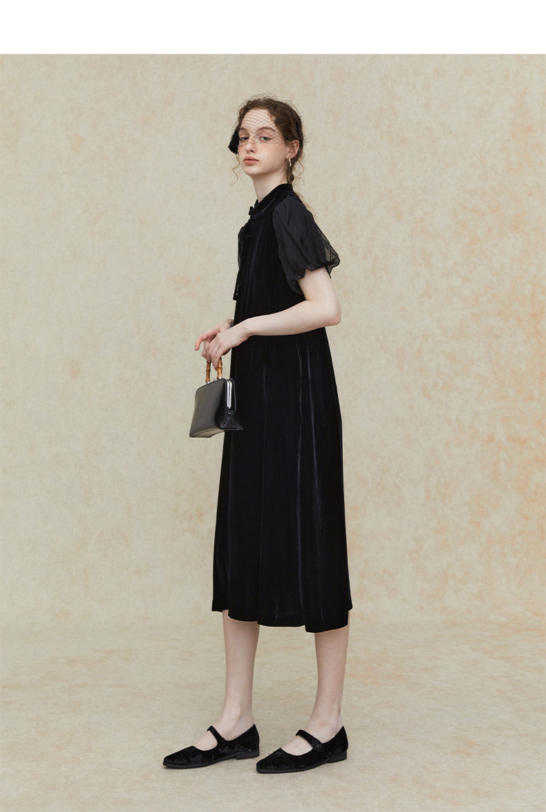 Side_Drawstring_Silk_Puff_Sleeve_Cheongsam_Dress_2