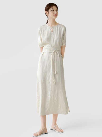 Side_Split_Elegant_Floral_Dress_with_Belt_20