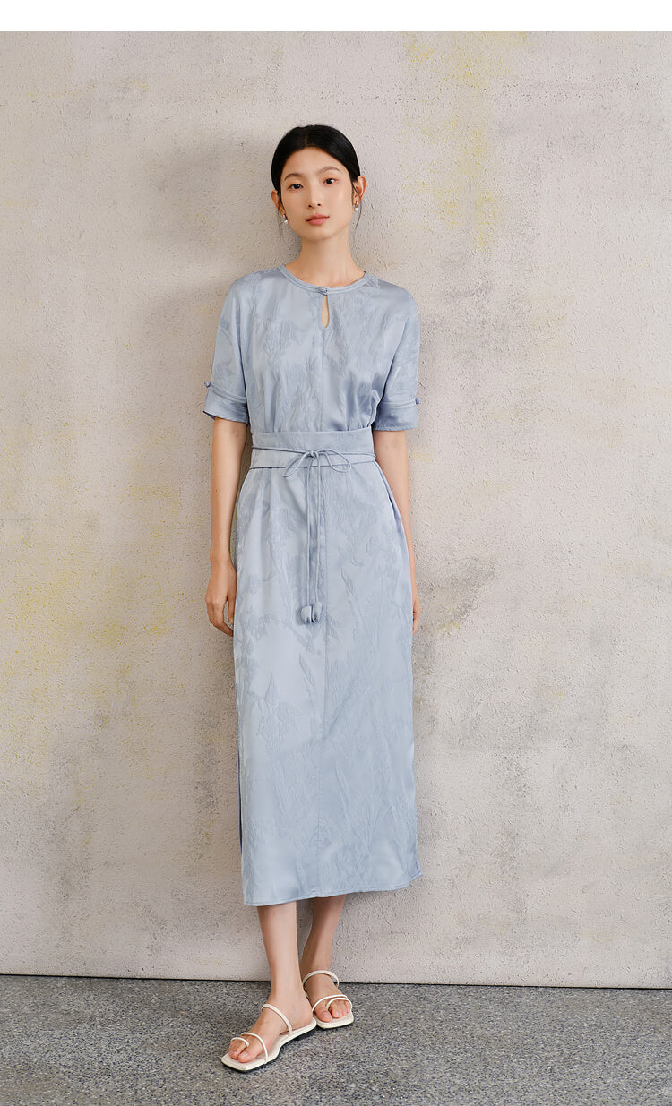 Side_Split_Elegant_Floral_Dress_with_Belt_6