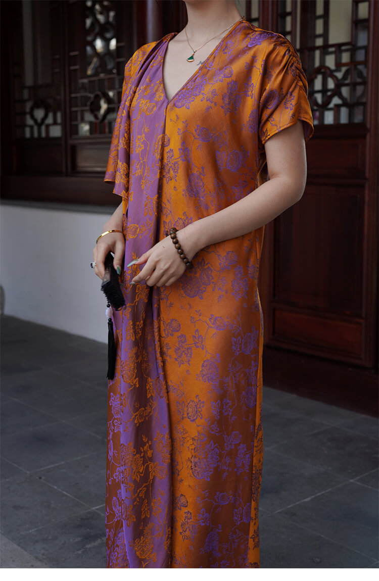 Silk_Jacquard_Raglan_Sleeve_Convertible_Maxi_Dress_3