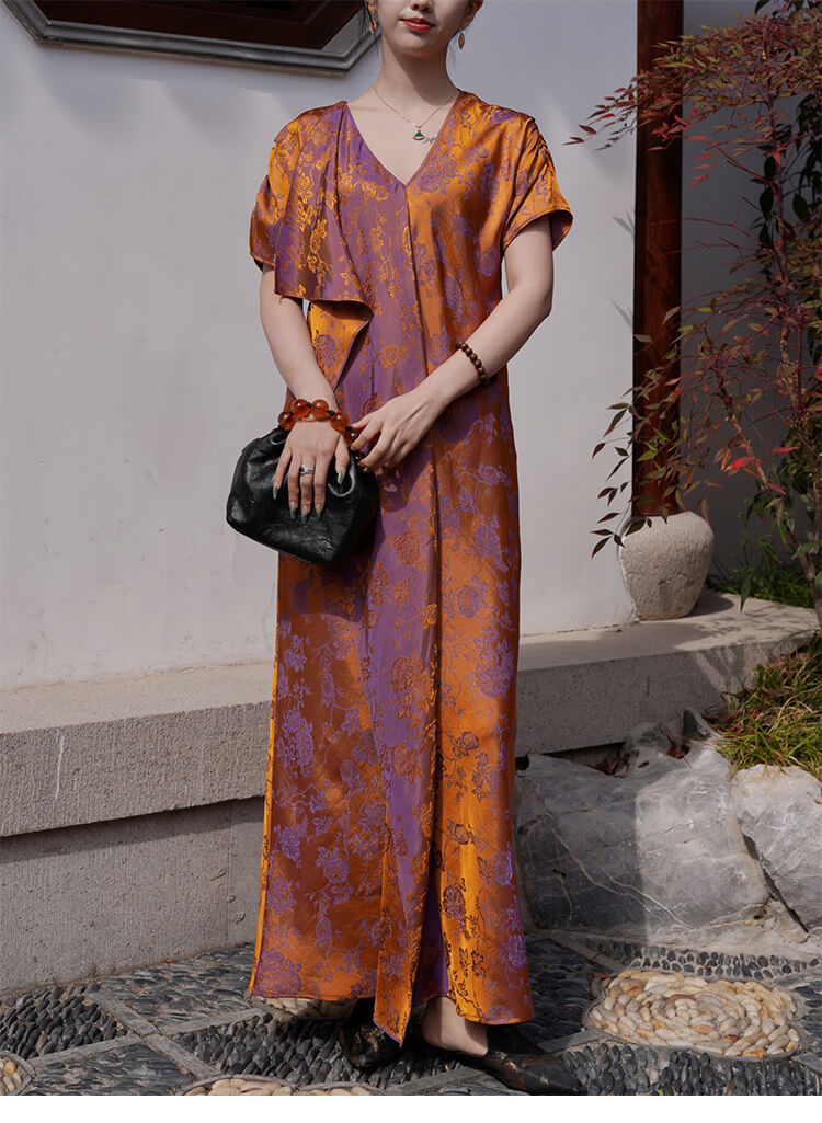 Silk_Jacquard_Raglan_Sleeve_Convertible_Maxi_Dress_4