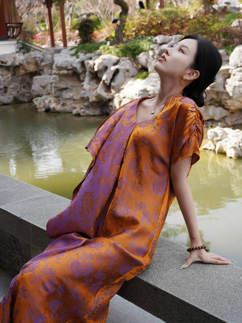 Silk_Jacquard_Raglan_Sleeve_Convertible_Maxi_Dress_6