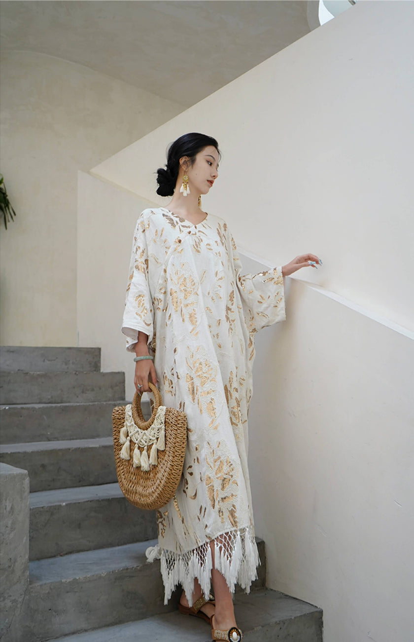 Silk_Linen_Embroidered_Sequined_Tassel_Dress_4
