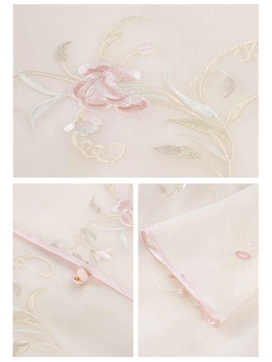 Slanted_Collar_Embroidered_Tulle_Top_and_Satin_Floral_Skirt_Set_21