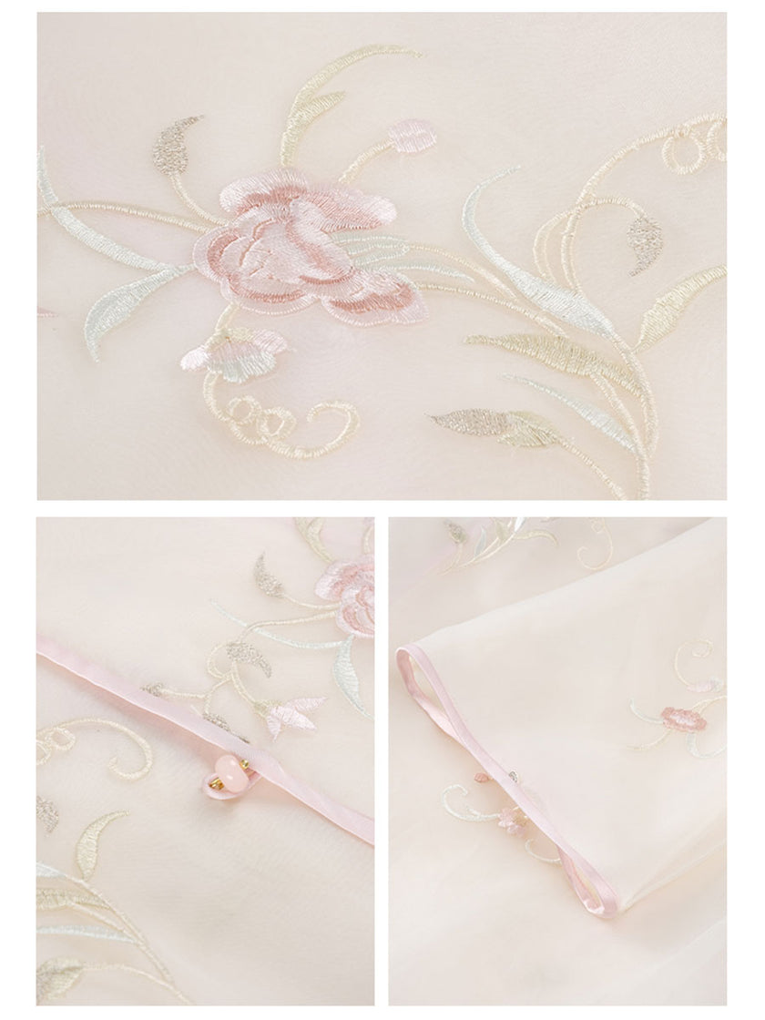 Slanted_Collar_Embroidered_Tulle_Top_and_Satin_Floral_Skirt_Set_21