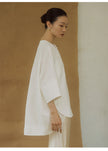 Slanted_Collar_Linen_Silhouette_Old_Money_Style_Half_Sleeve_Top_6