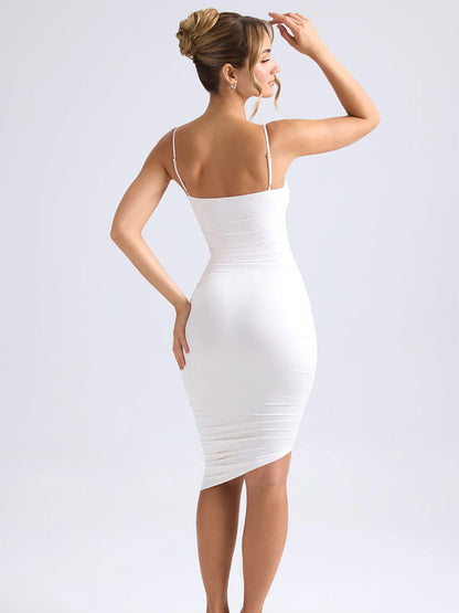Solid Color Backless Cami Bodycon Dress