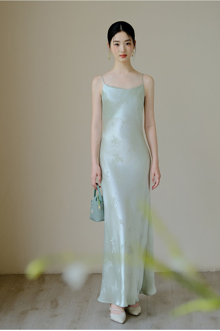 Solid_Color_Floral_Spaghetti_Straps_Maxi_Dress_3