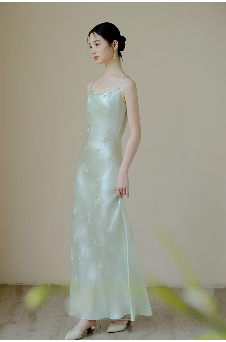 Solid_Color_Floral_Spaghetti_Straps_Maxi_Dress_4