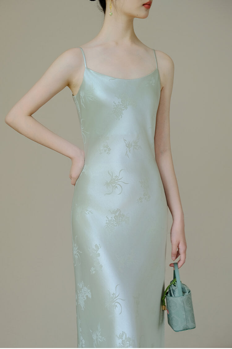 Solid_Color_Floral_Spaghetti_Straps_Maxi_Dress_5