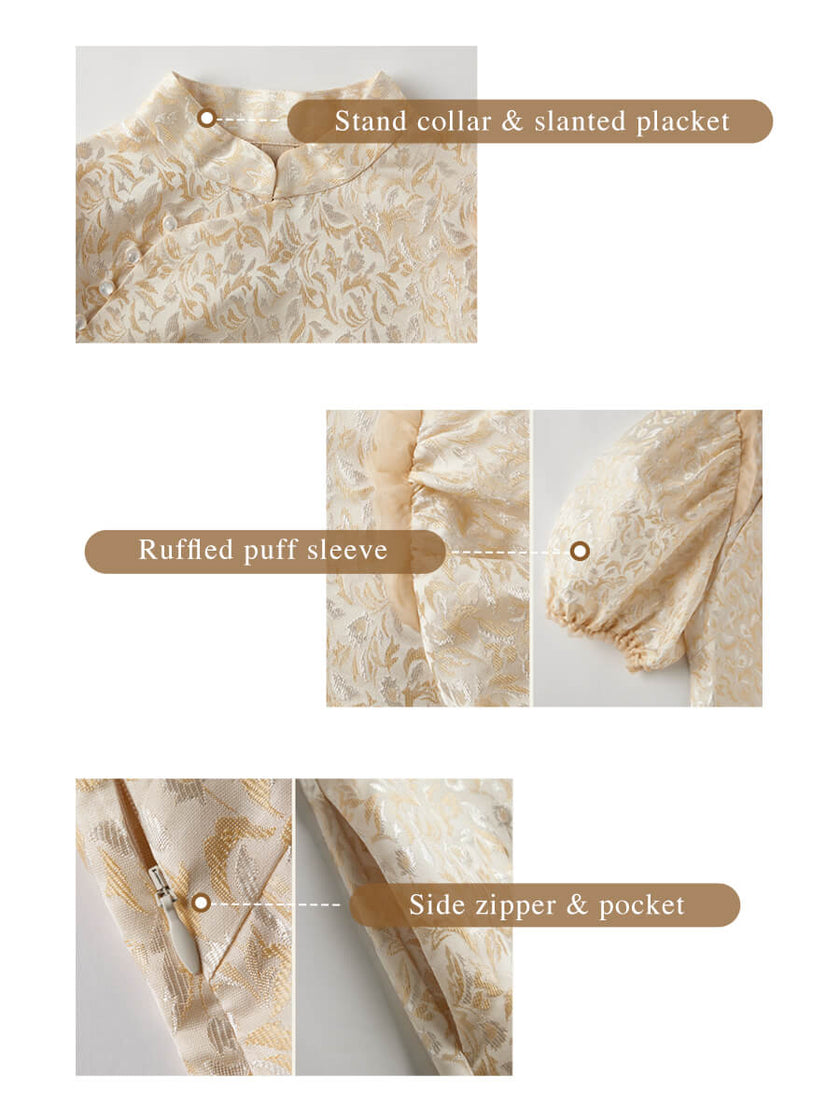 Stand_Collar_Puff_Sleeve_Side_Split_Midi_Dress_8