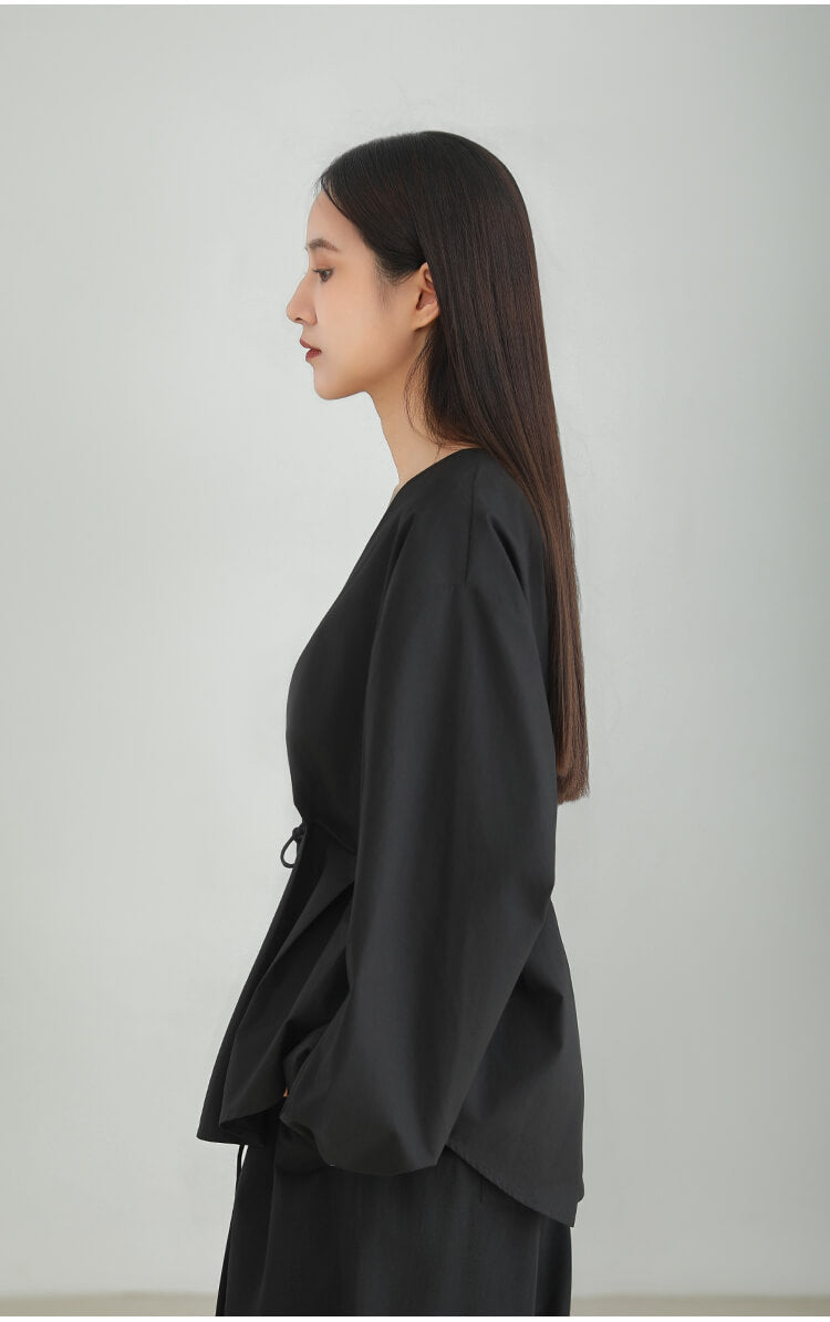 Tencel_V-neck_Drawstring_Minimalist_Chic_Casual_Top_10
