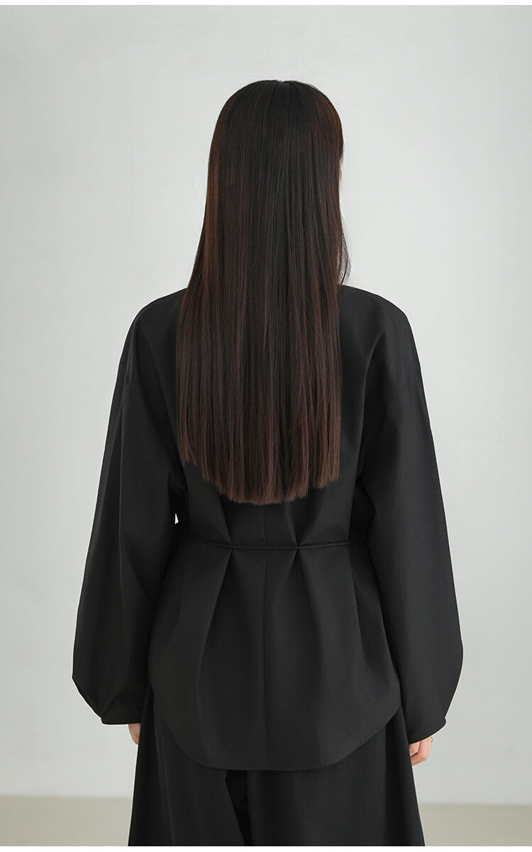 Tencel_V-neck_Drawstring_Minimalist_Chic_Casual_Top_11