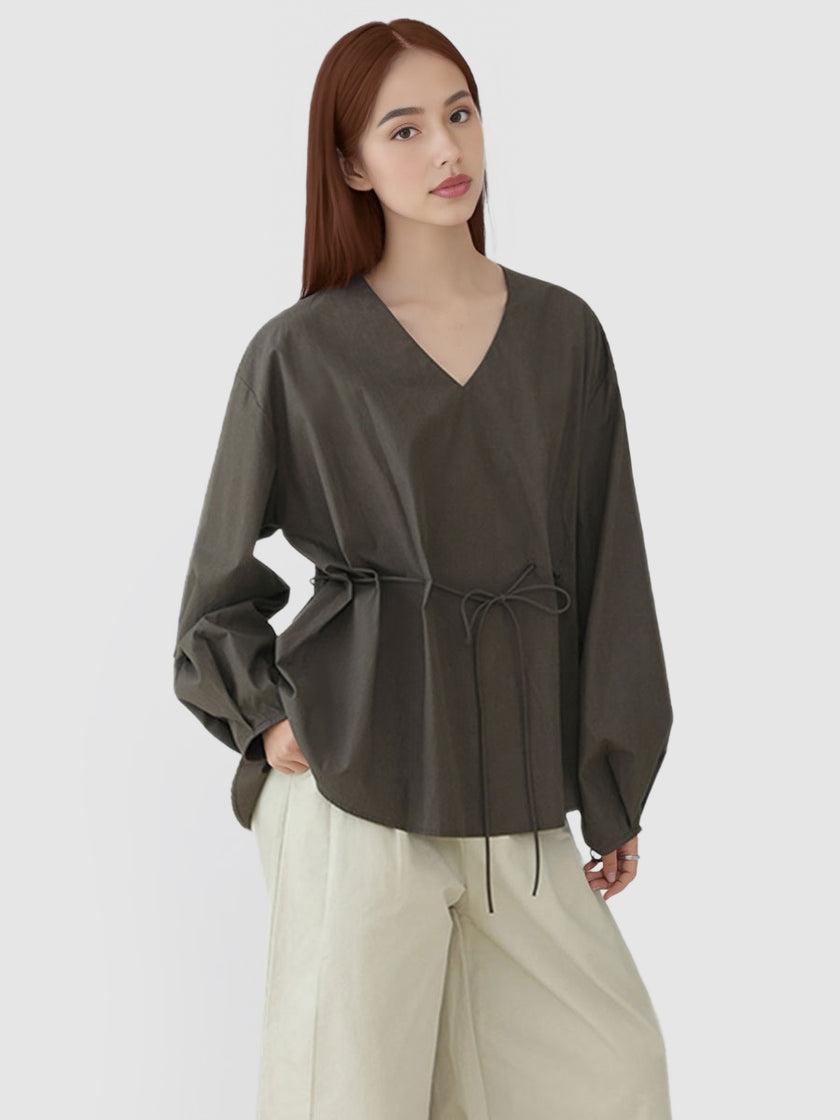 Tencel_V-neck_Drawstring_Minimalist_Chic_Casual_Top_20