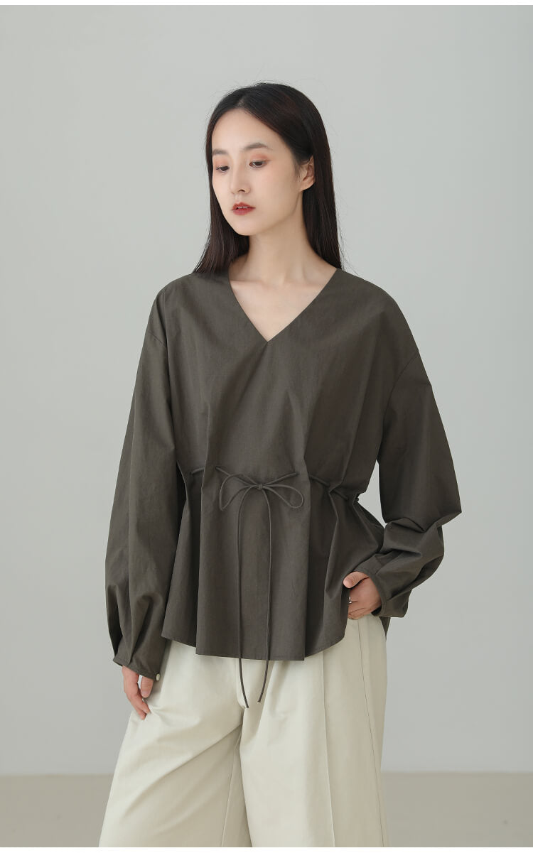 Tencel_V-neck_Drawstring_Minimalist_Chic_Casual_Top_3