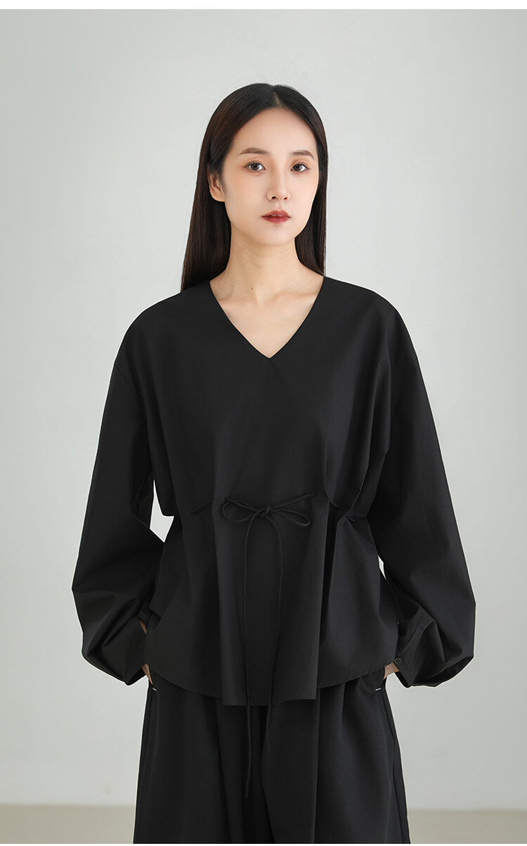 Tencel_V-neck_Drawstring_Minimalist_Chic_Casual_Top_7