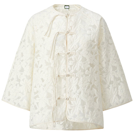 Three-quarter_Sleeve_Hollow_Button_Round_Neck_Short_Jacket_6