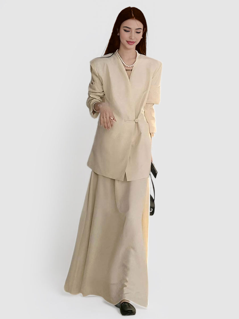 V-neck_Single_Button_Blazer_and_Skirt_Set_10