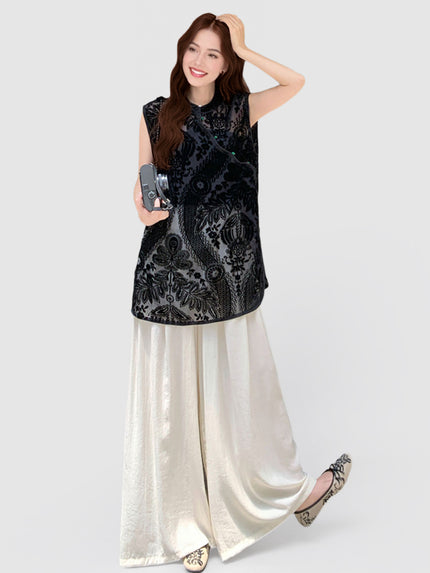 Velvet_Jacquard_Sleeveless_Vest_and_Wide-leg_Pants_Set_20