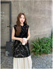 Velvet Jacquard Sleeveless Vest and Wide-leg Pants Set 6