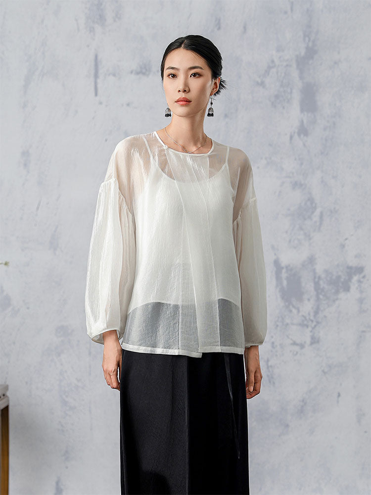 XiaYing_Lantern_Sleeve_Two_Piece_Top_2