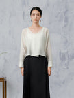 YanBoHeYing_Solid_Color_Round_Neck_Side_Slit_Top_2