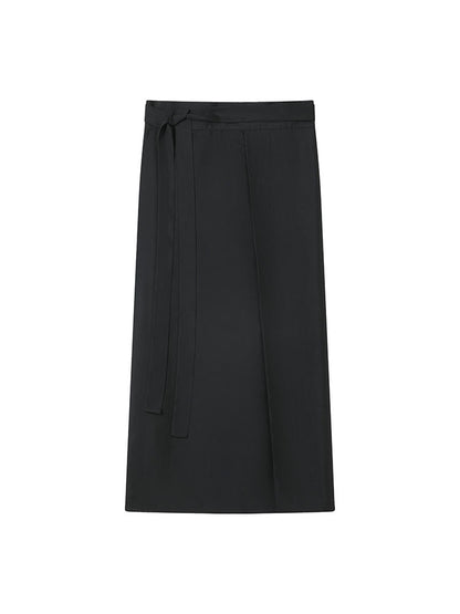 [YingJing] Solid Color Minimalist Swirled Skirt